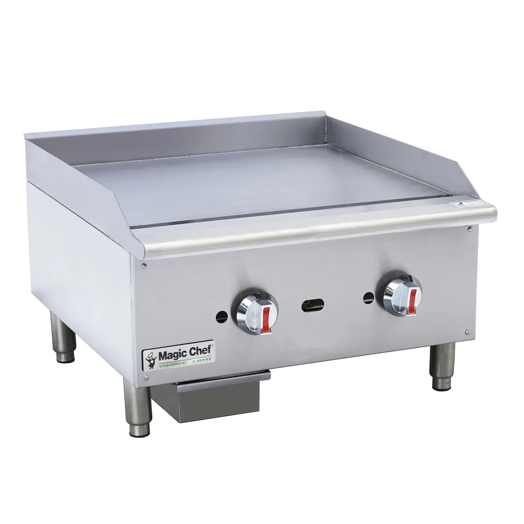 Magic Chef M24TG 24" Countertop Thermostatic Gas Griddle, 5/8" Steel Plate, 60.000 BTU