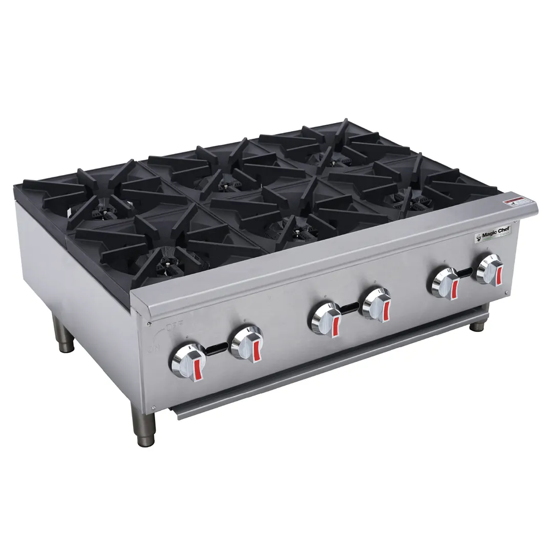 Magic Chef M36HP 36" Countertop Gas Hotplate with (6) Burners, 150.000 BTU