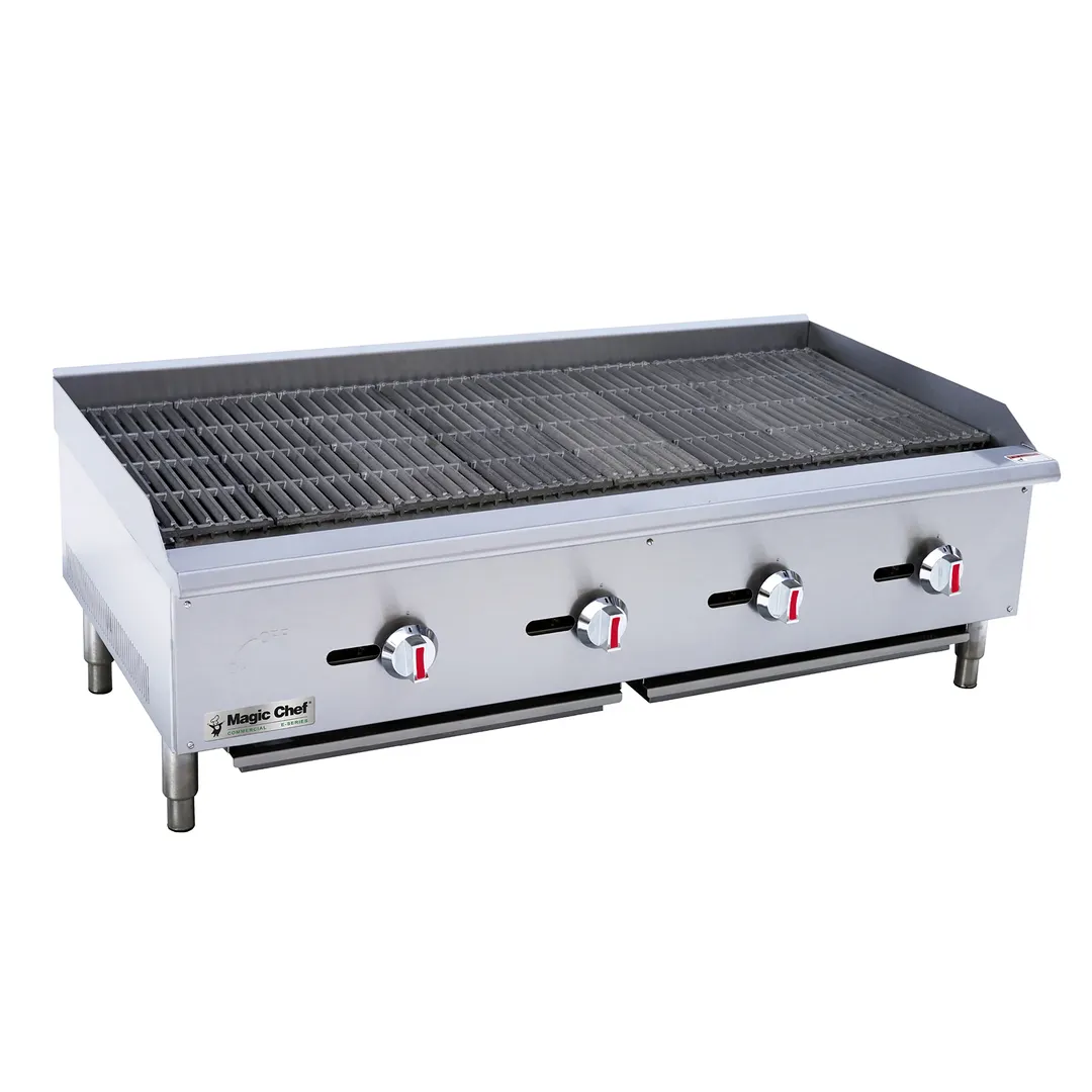 Magic Chef M48CB 48" Countertop Gas Radiant Charbroiler w/ (4) Burners, 120.000 BTU