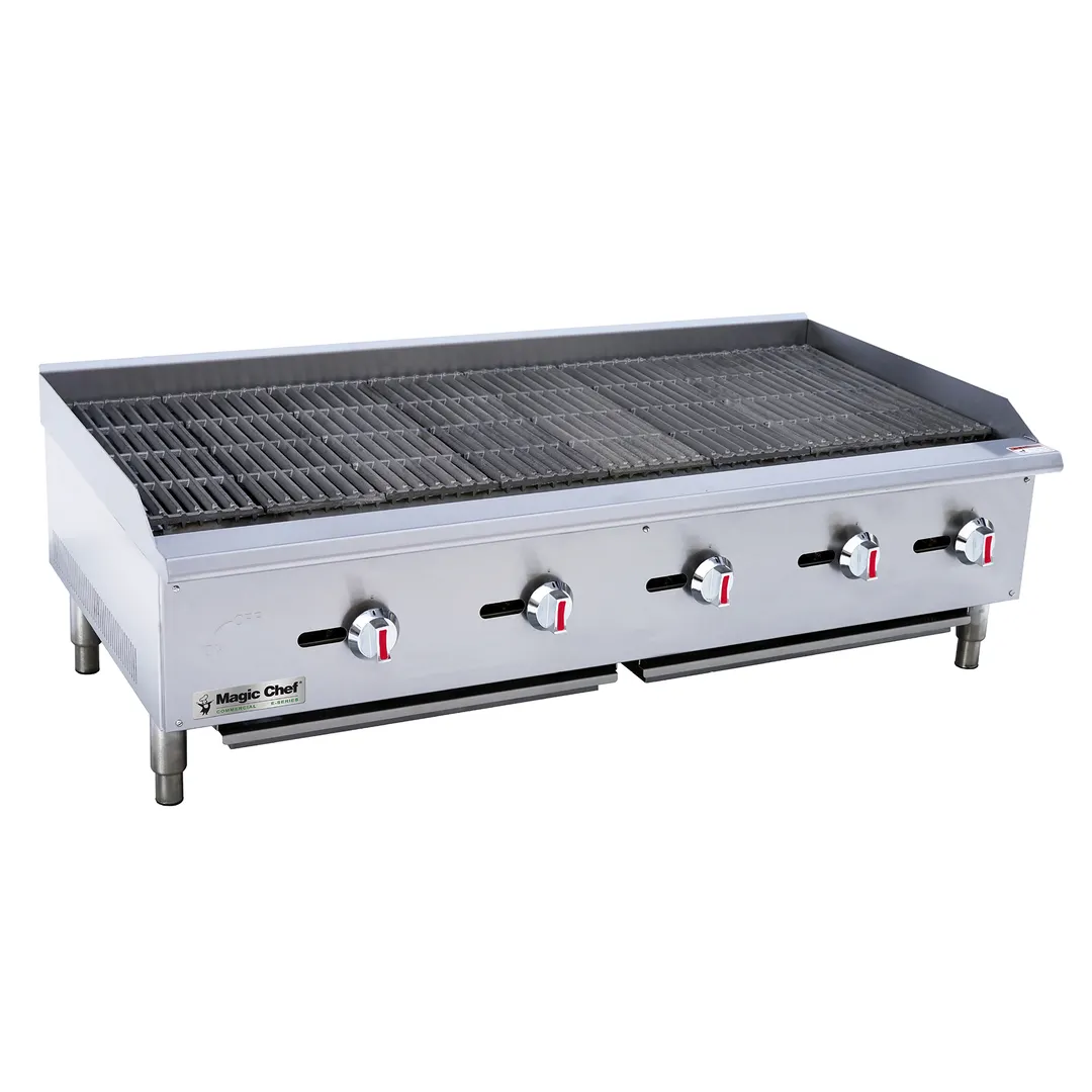 Magic Chef M60CB 60" Countertop Gas Radiant Charbroiler w/ (5) Burners, 150.000 BTU