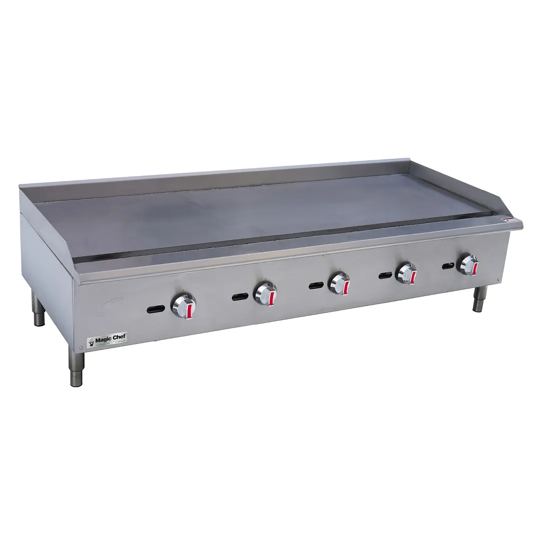 Magic Chef M60MG 60" Countertop Manual Gas Griddle, 5/8" Steel Plate, 150.000 BTU