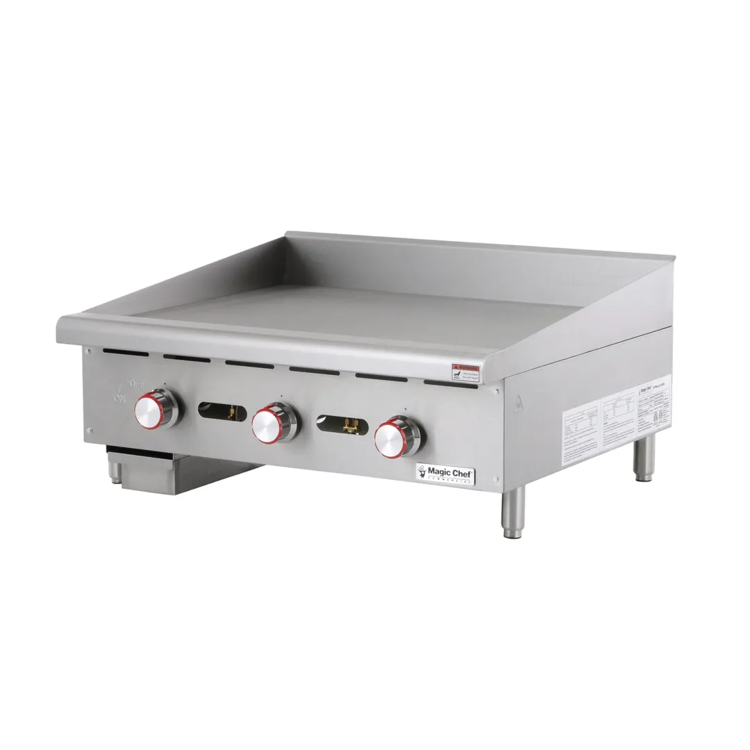 Magic Chef MCCMG36A 36" Countertop Manual Gas Griddle, 1" Steel Plate, 102.000 BTU