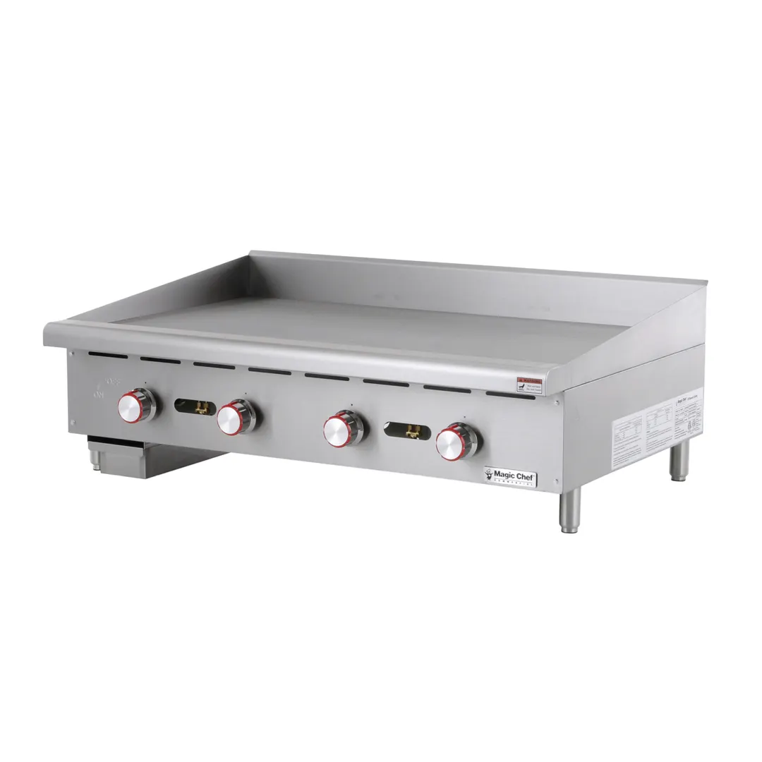 Magic Chef MCCMG48A 48" Countertop Manual Gas Griddle, 1" Steel Plate, 136.000 BTU