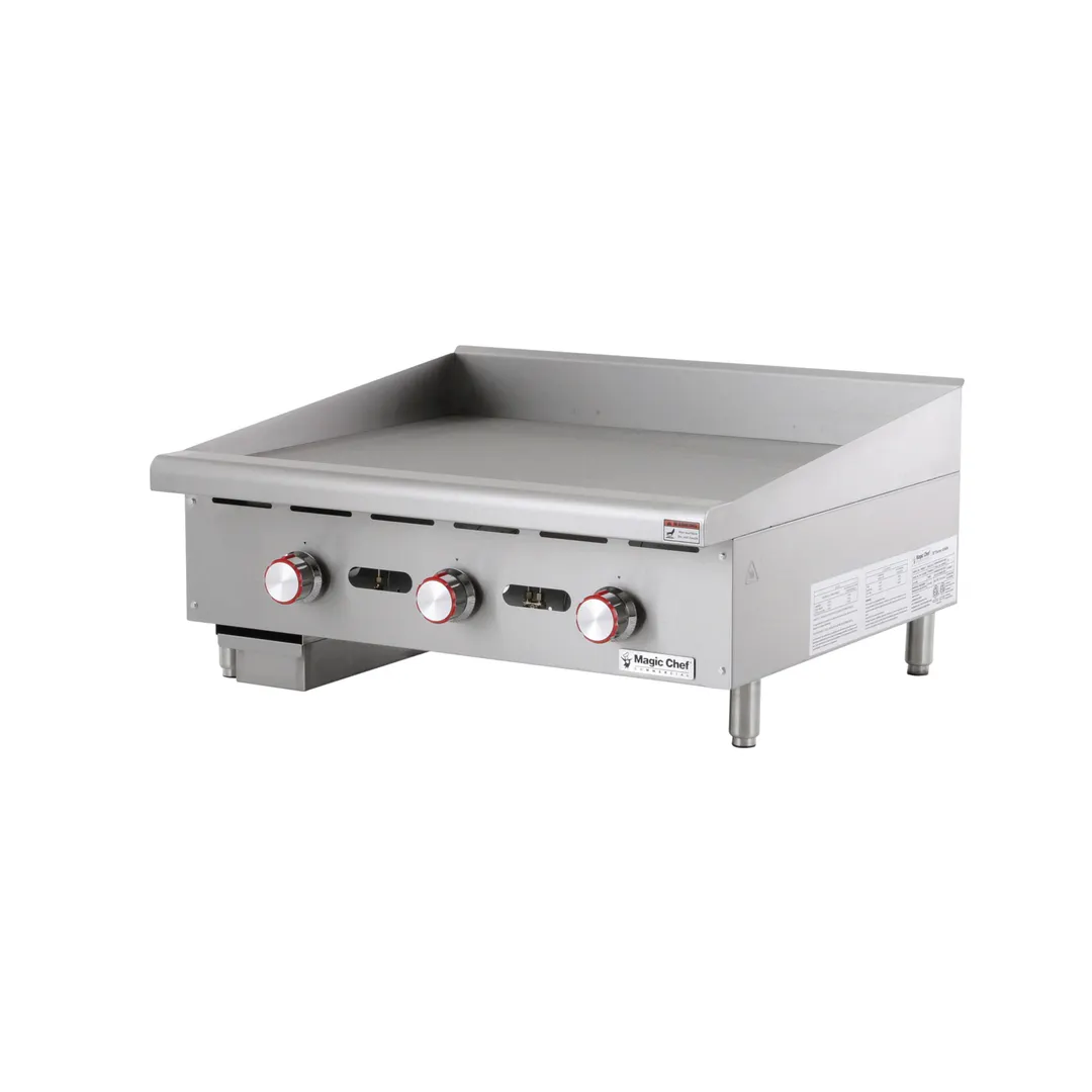 Magic Chef MCCTG36A 36" Countertop Thermostatic Gas Griddle, 1" Steel Plate, 90.000 BTU