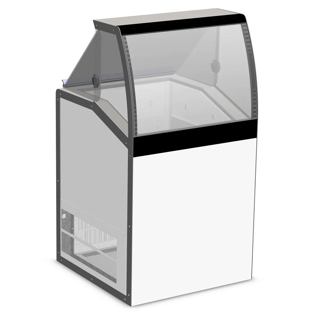 Master-Bilt DD-26LCG 27" Low Ice Cream Dipping Cabinet w/ Curved Sneeze Guard