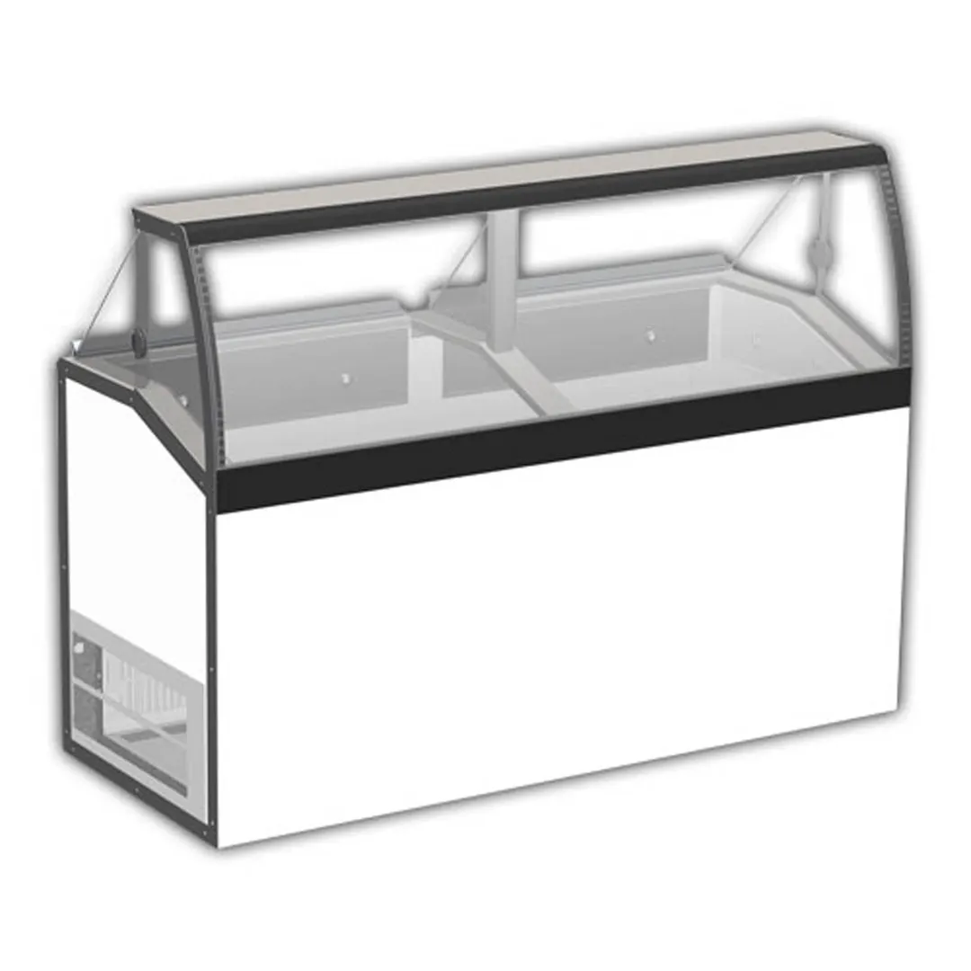 Master-Bilt DD-66LCG 69" Low Ice Cream Dipping Cabinet w/ Curved Sneeze Guard