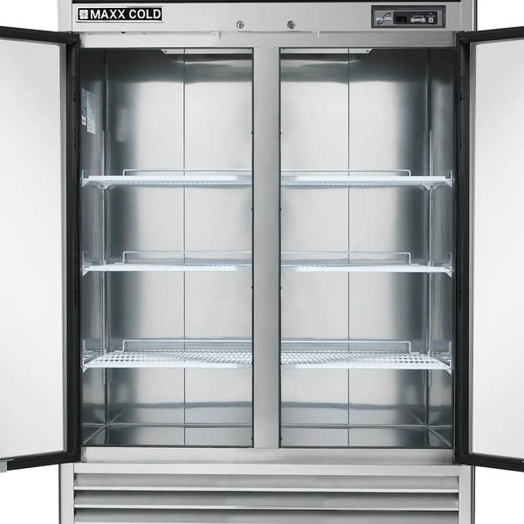 Maxx Cold MCF-49FDHC 54" 2-Solid Door Reach-In Freezer, Bottom Mounted, 42.8 cu. ft., Stainless Steel