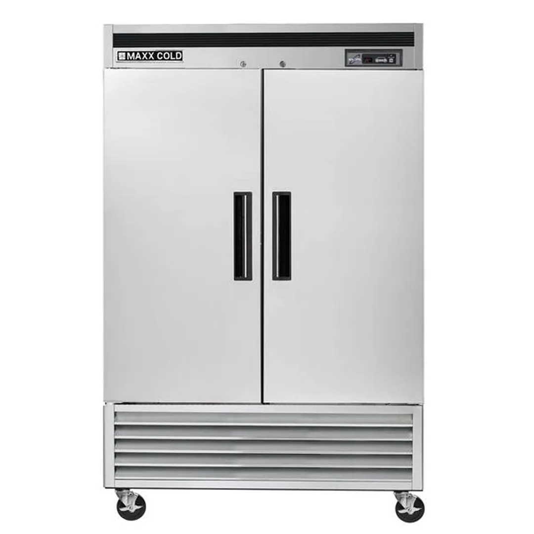 Maxx Cold MCR-49FDHC 54" 2-Section Reach-In Refrigerator w/ 2 Solid Doors, Bottom Mount, Stainless Steel, 43 cu. ft