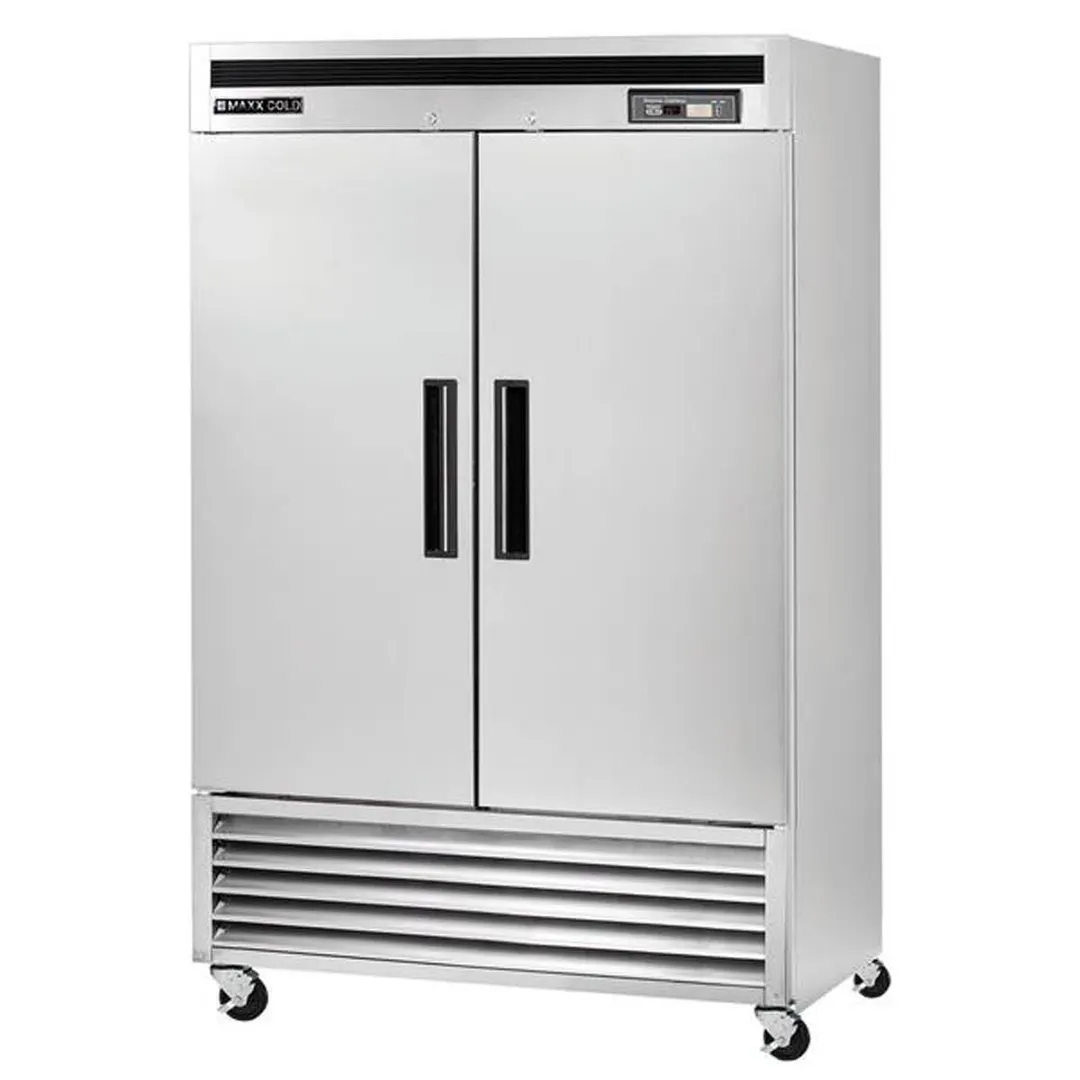 Maxx Cold MCR-49FDHC 54" 2-Section Reach-In Refrigerator w/ 2 Solid Doors, Bottom Mount, Stainless Steel, 43 cu. ft