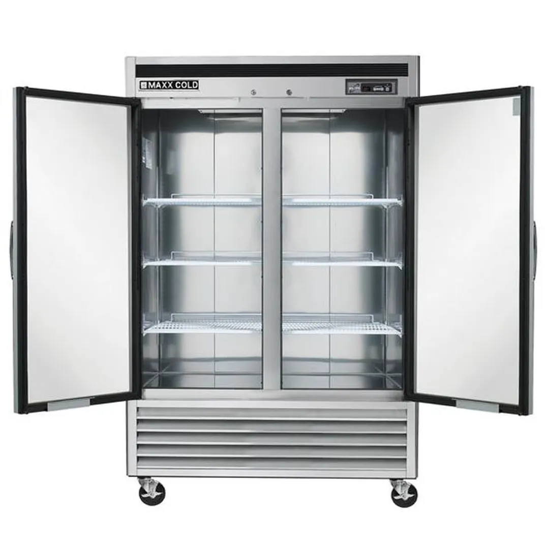 Maxx Cold MCR-49FDHC 54" 2-Section Reach-In Refrigerator w/ 2 Solid Doors, Bottom Mount, Stainless Steel, 43 cu. ft