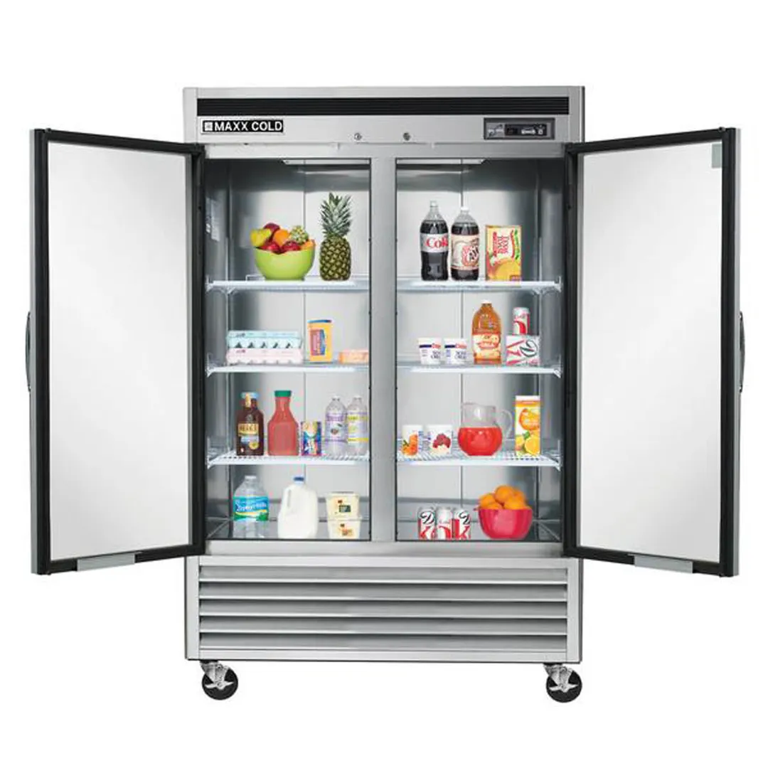 Maxx Cold MCR-49FDHC 54" 2-Section Reach-In Refrigerator w/ 2 Solid Doors, Bottom Mount, Stainless Steel, 43 cu. ft