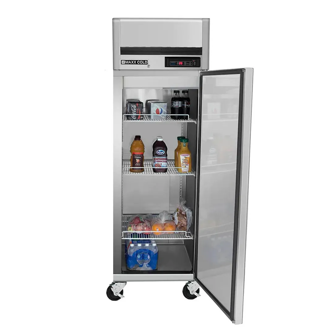 Maxx Cold MCRT-23FDHC 27" 1-Section Reach-In Refrigerator w/ Solid Door, Top Mount, Stainless Steel, 19 cu. ft