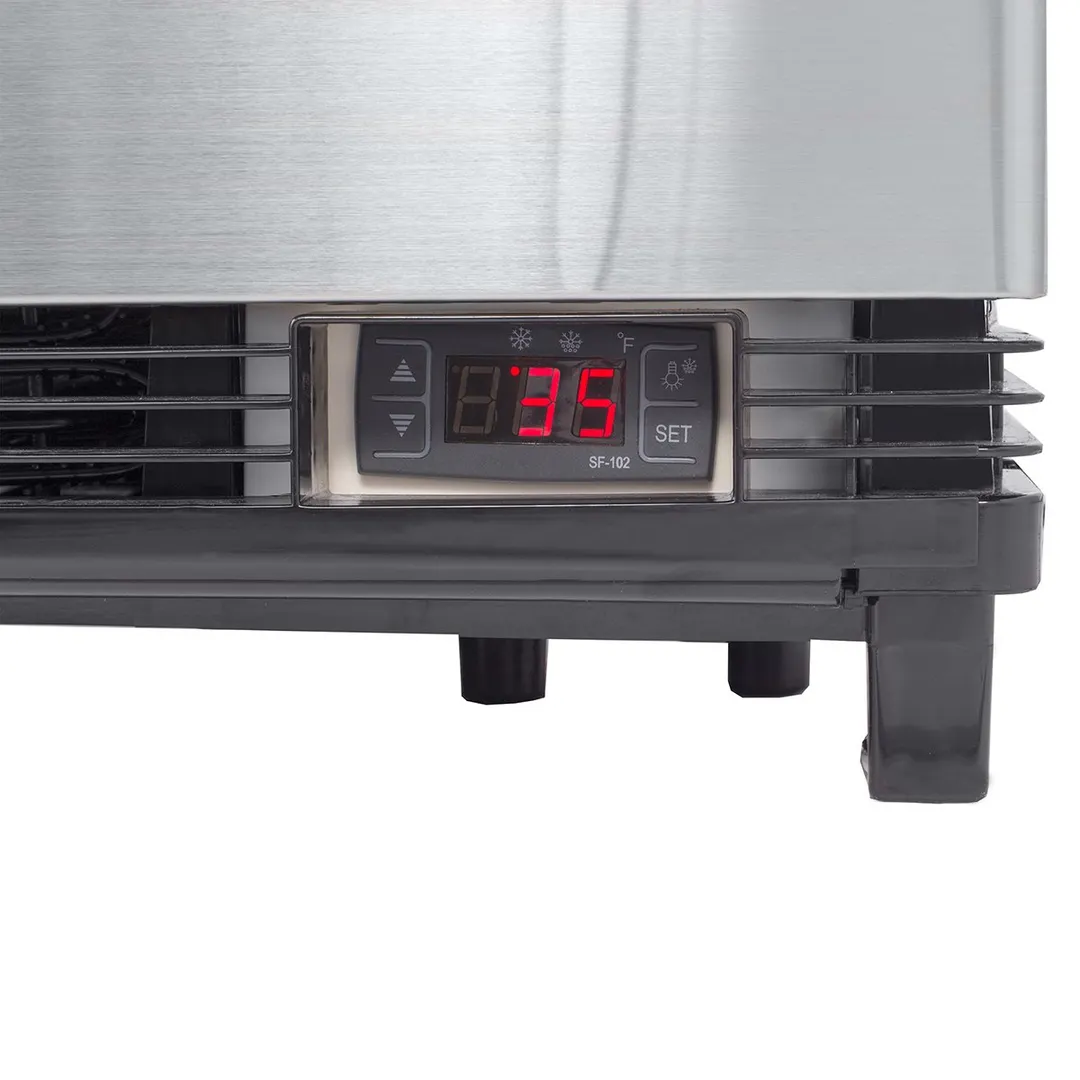 Maxx Cold MECR-32D 16" Self Service Countertop Refrigerated Display Case with 2 Pass-Thru Hinged Glass Doors , 3 Shelves - 3.03 cu. ft.