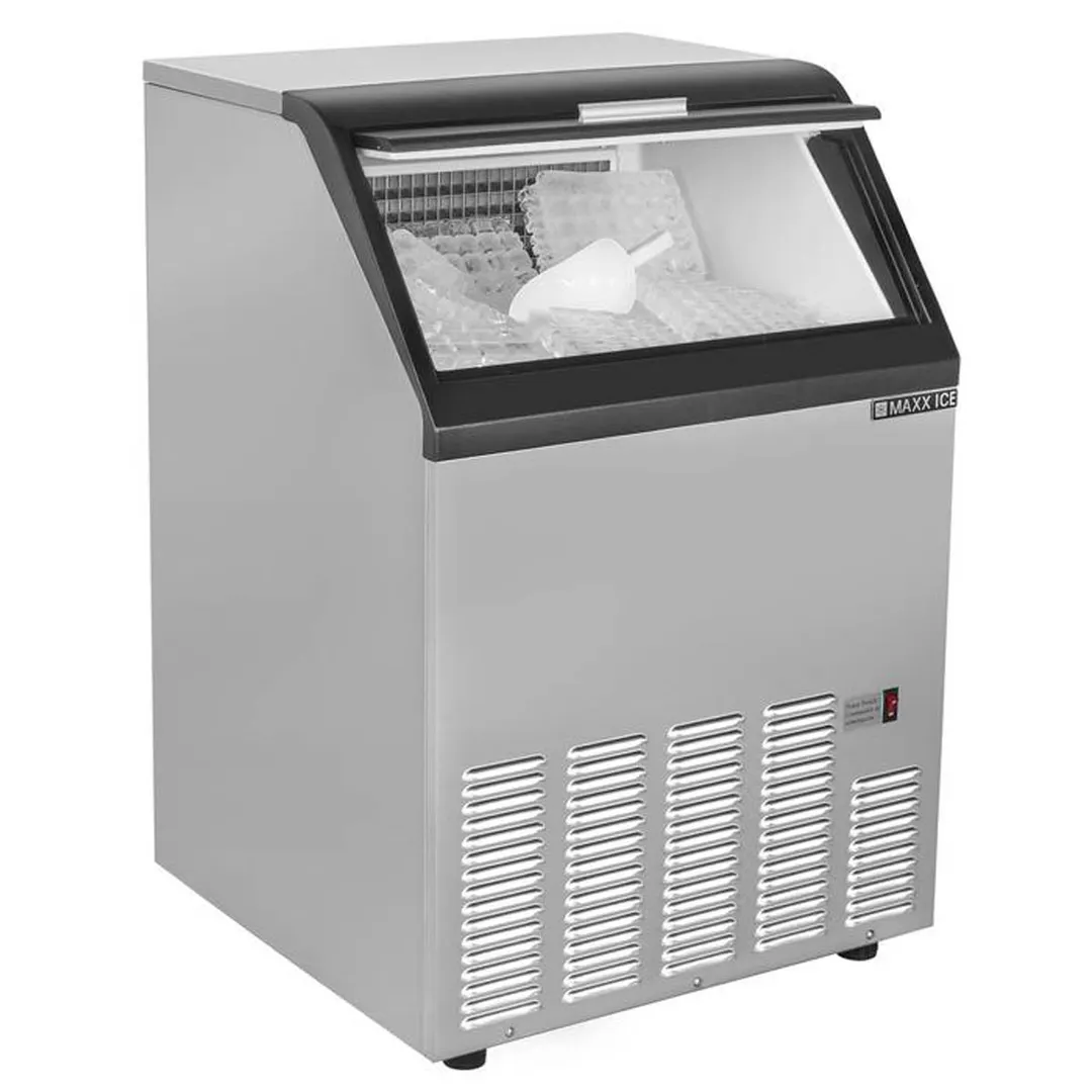 Maxx Ice MIM125H 22" Air Cooled Half Cube 125 lb Undercounter Ice Machine with 35 lb Bin