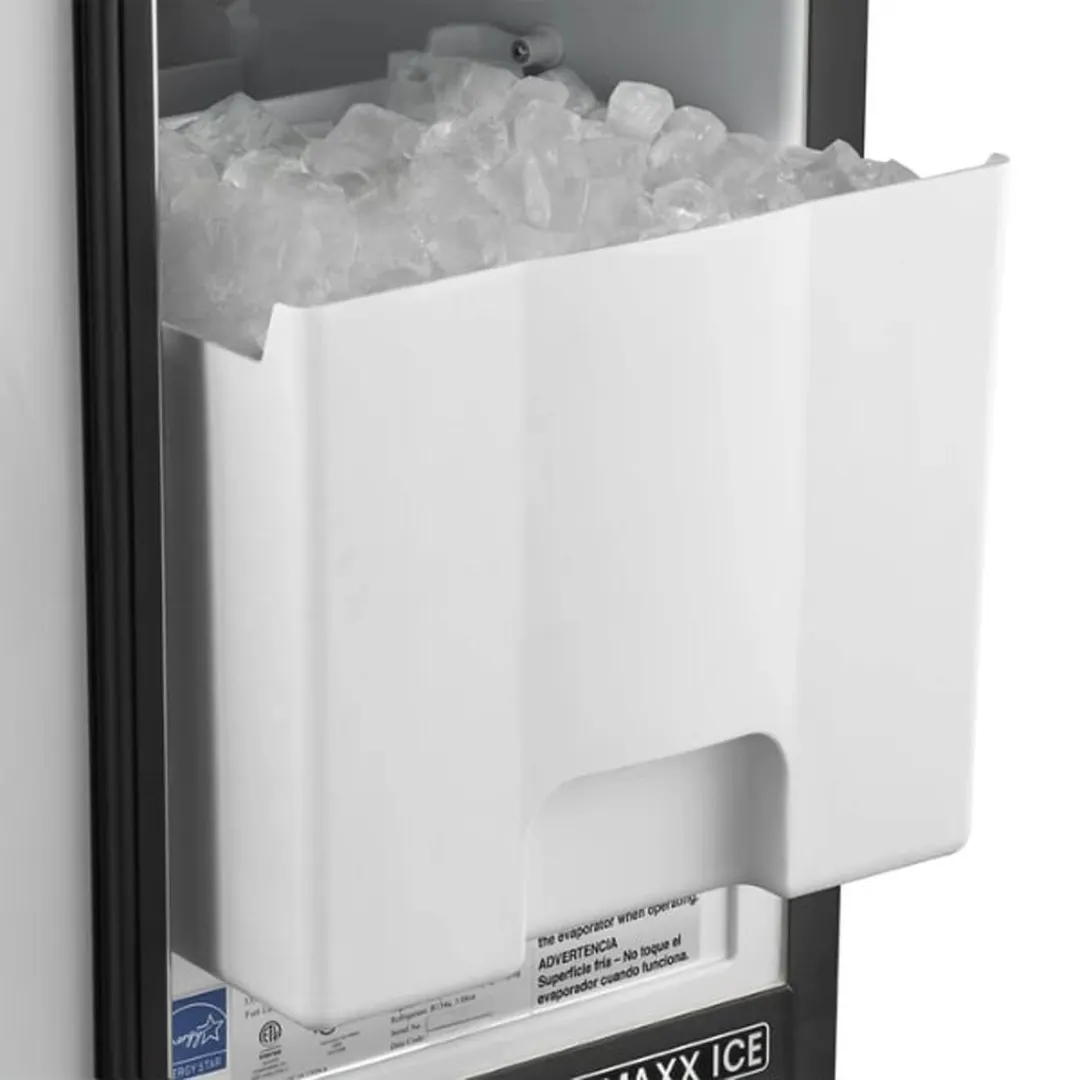Maxx Ice MIM50 15" Air Cooled Full Cube 60 lb Undercounter Ice Machine with 25 lb Bin, Outdoor