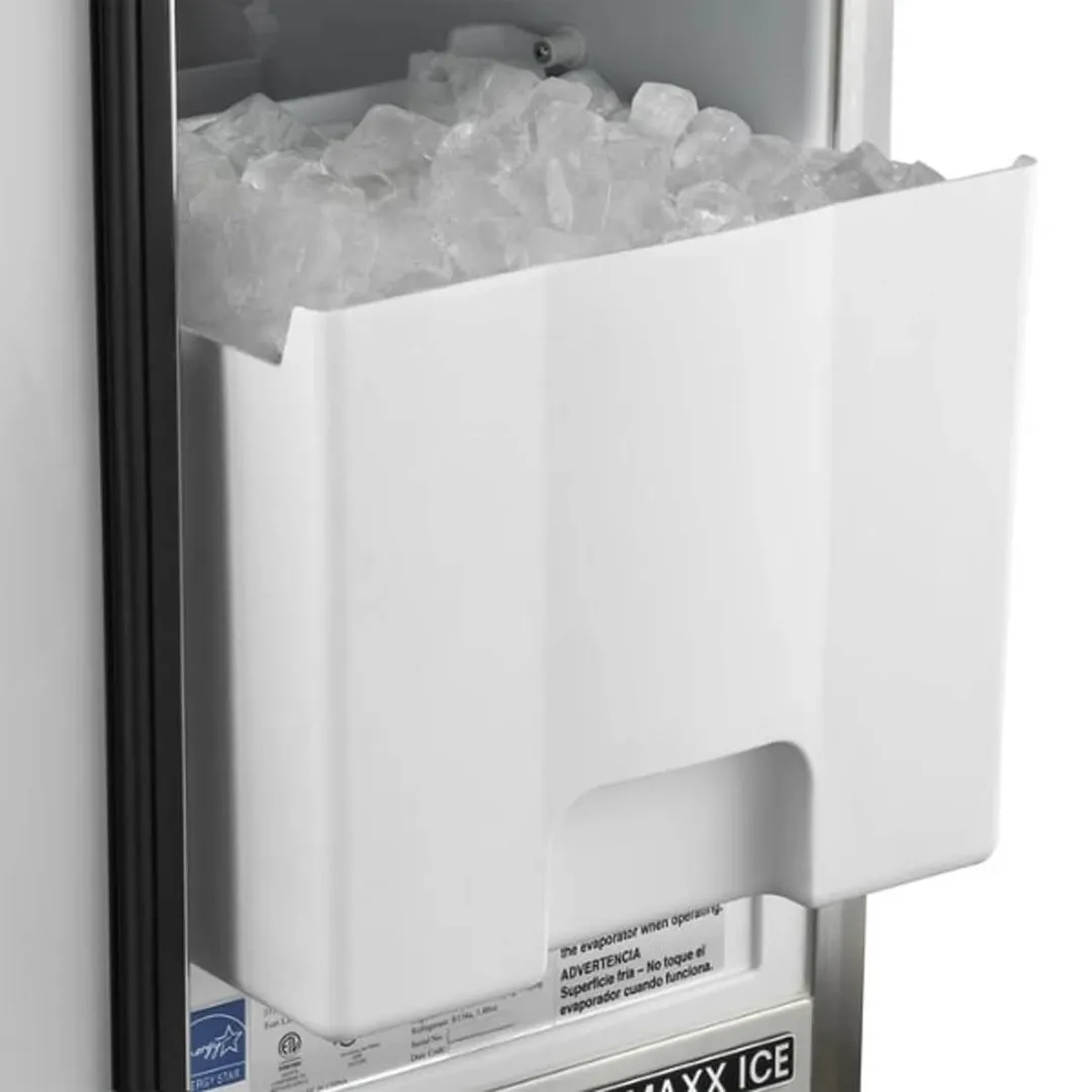 Maxx Ice MIM50-O 15" Air Cooled Full Cube 60 lb Undercounter Ice Machine with 25 lb Bin, Outdoor
