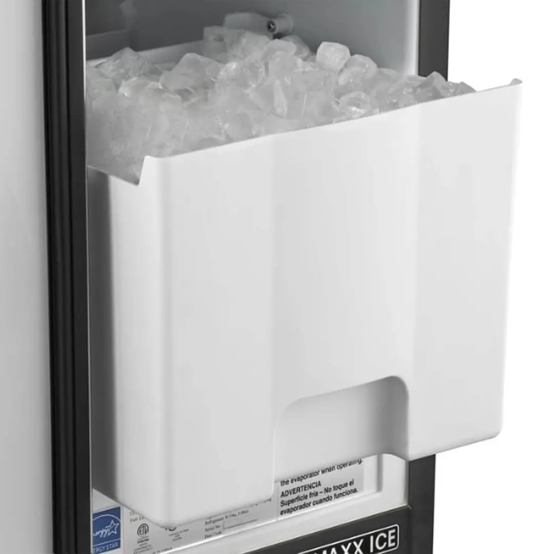 Maxx Ice MIM50V 15" Air Cooled Full Cube 50 lb Undercounter Ice Machine with 25 lb Bin