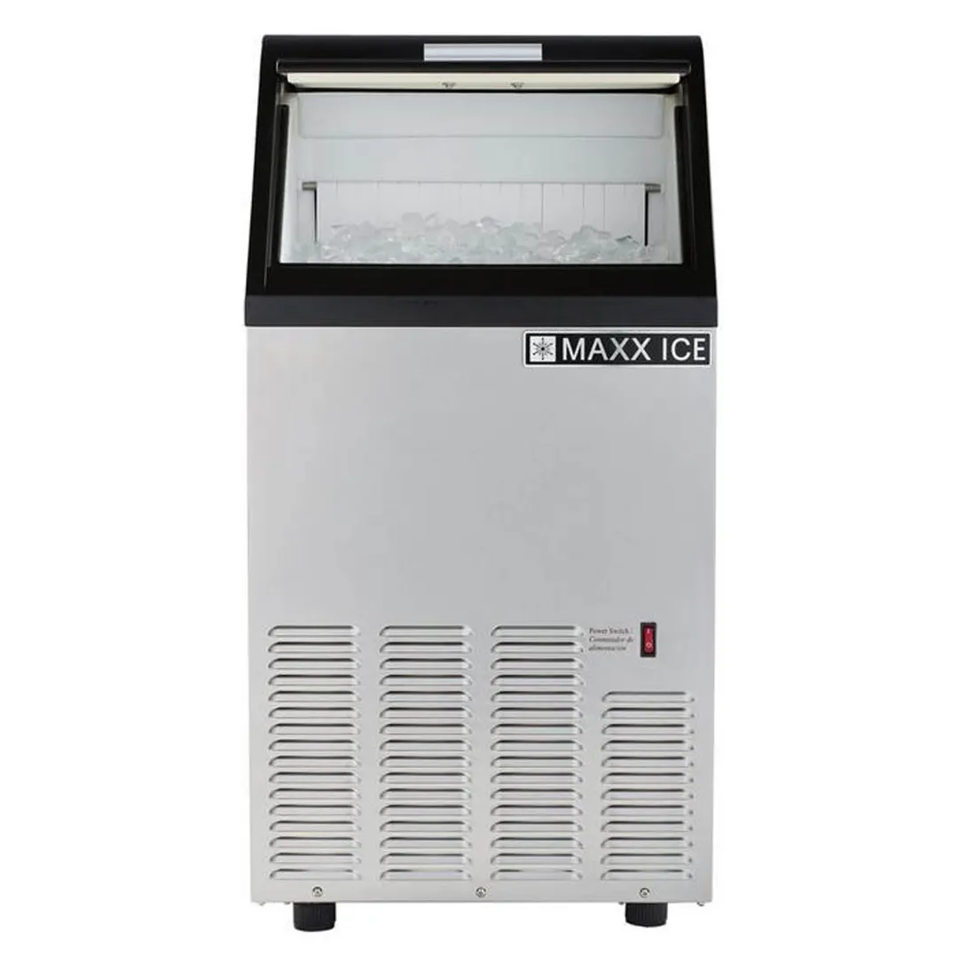 Maxx Ice MIM75 17" Air Cooled Full Cube 75 lb Undercounter Ice Machine with 25 lb Bin