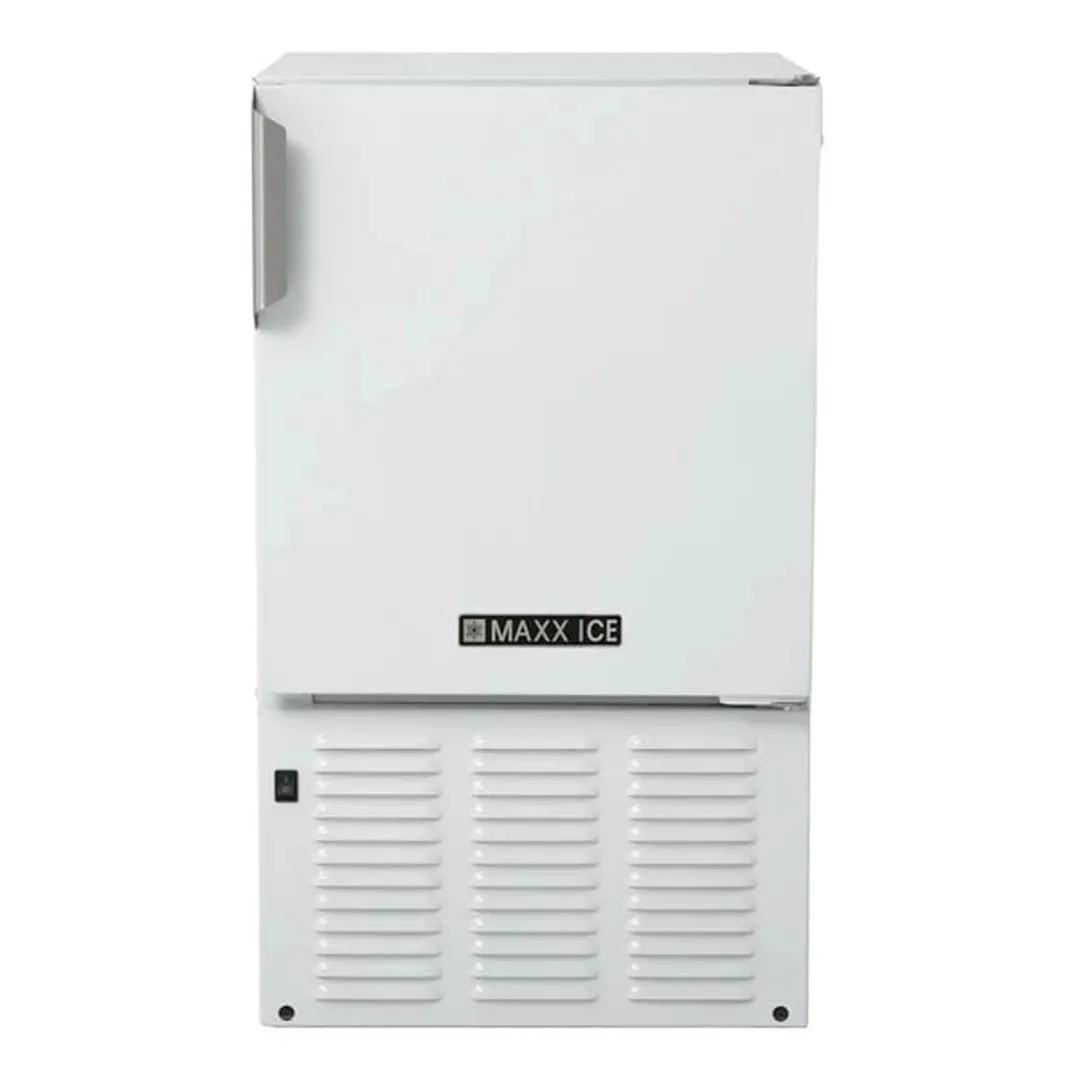 Maxx Ice MMAR25W 14" Air Cooled Crescent 25 lb Undercounter Ice Machine with 12 lb Bin, White