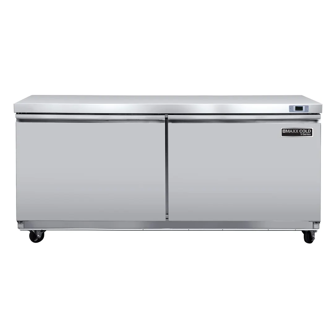 Maxx Cold MVF60UHC 60" 2-Door Undercounter Freezer, Stainless Steel, 18.5 cu. ft., LED Display, R290a