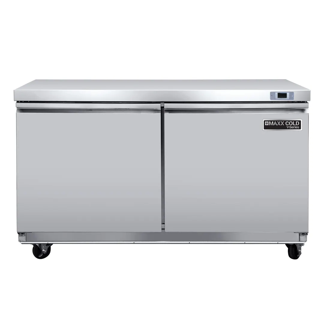 Maxx Cold MVR48UHC 48" 2-Solid Door Undercounter Refrigerator, Stainless Steel, 14.1 cu. ft.