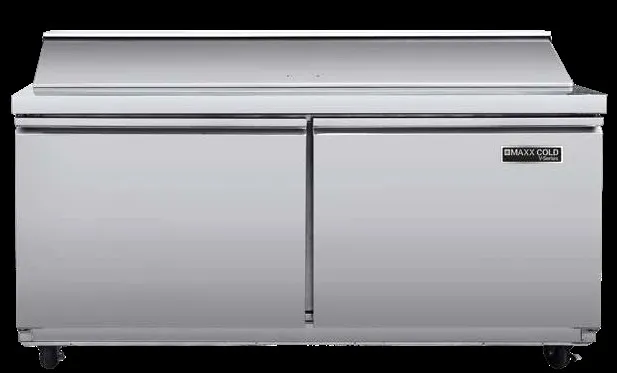 Maxx Cold MVR60MHC 60" Two Door Mega Top Sandwich Prep Table, 24 Pan Capacity
