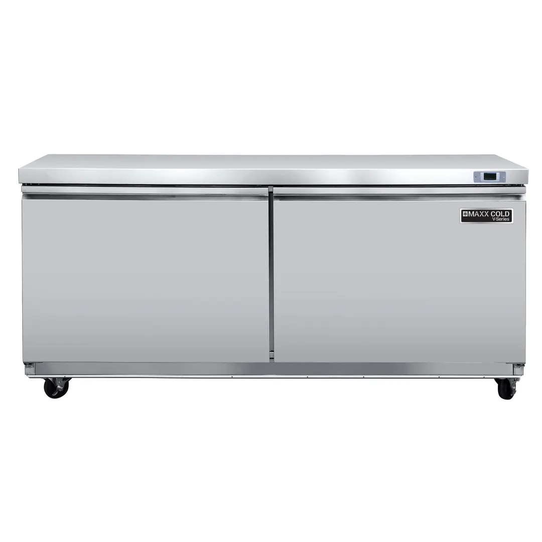 Maxx Cold MVR60UHC 60" 2-Solid Door Undercounter Refrigerator, Stainless Steel, 18.5 cu. ft.
