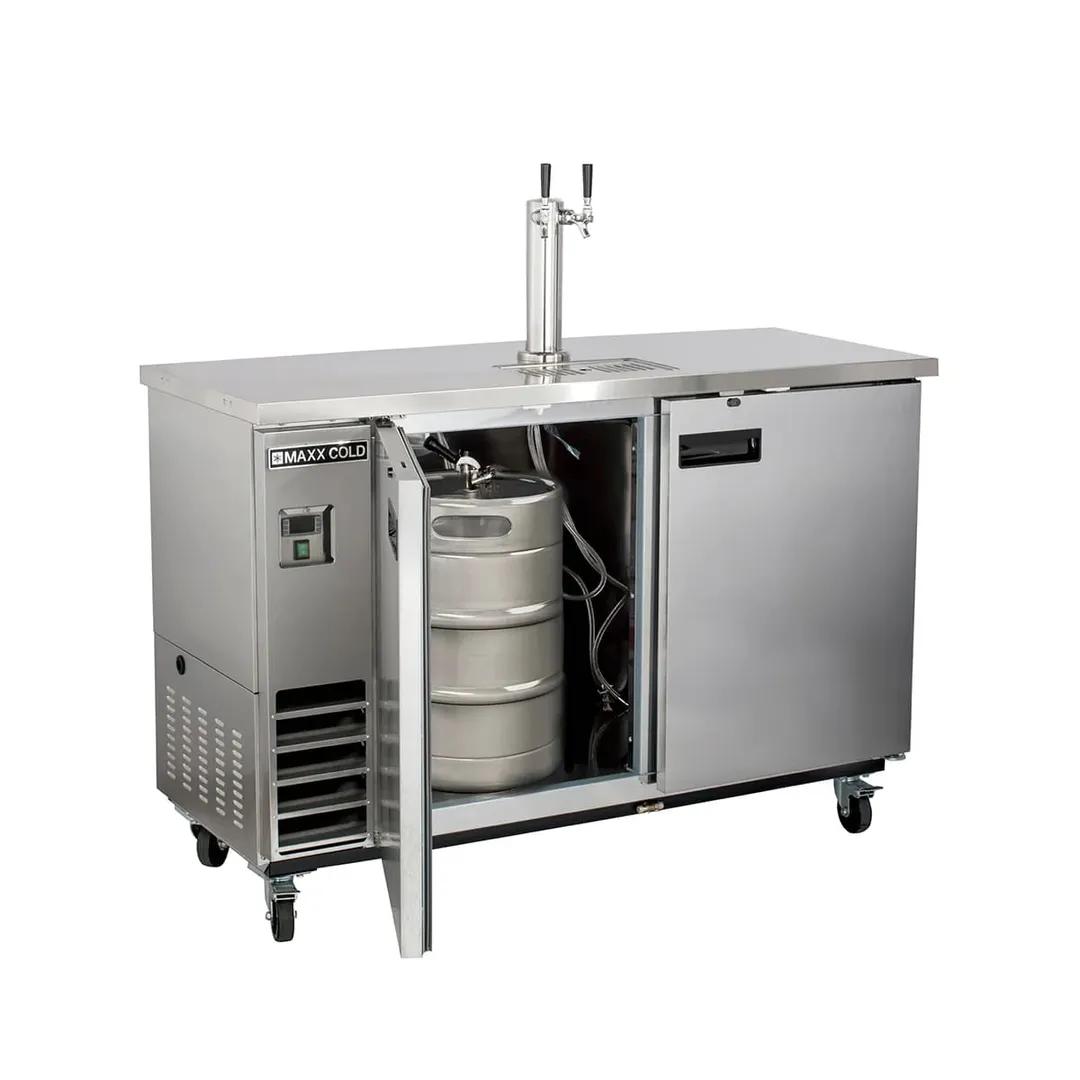 Maxx Cold MXBD48-1SHC 47" Draft Beer Cooler w/ 2 Kegs, 10.5 cu. ft., 1 Dual-Tap Tower