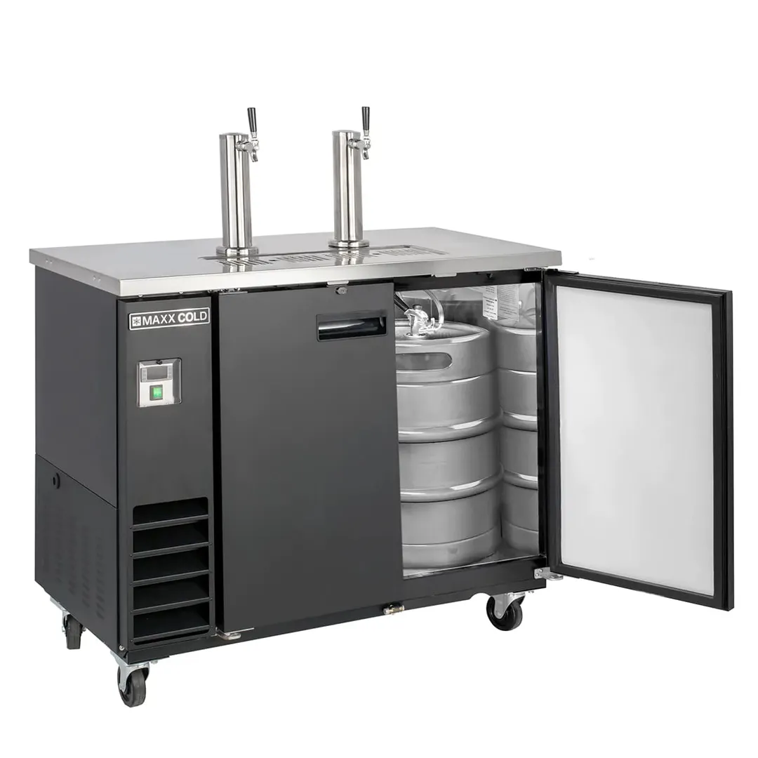 Maxx Cold MXBD48-2BHC 47" Draft Beer Cooler w/ 2 Kegs, 10.5 cu. ft., 2 Single-Tap Towers