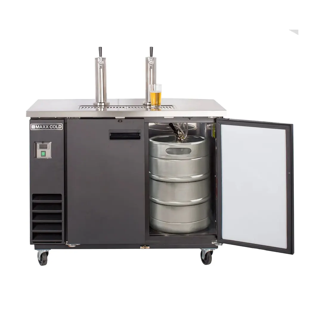 Maxx Cold MXBD48-2BHC 47" Draft Beer Cooler w/ 2 Kegs, 10.5 cu. ft., 2 Single-Tap Towers