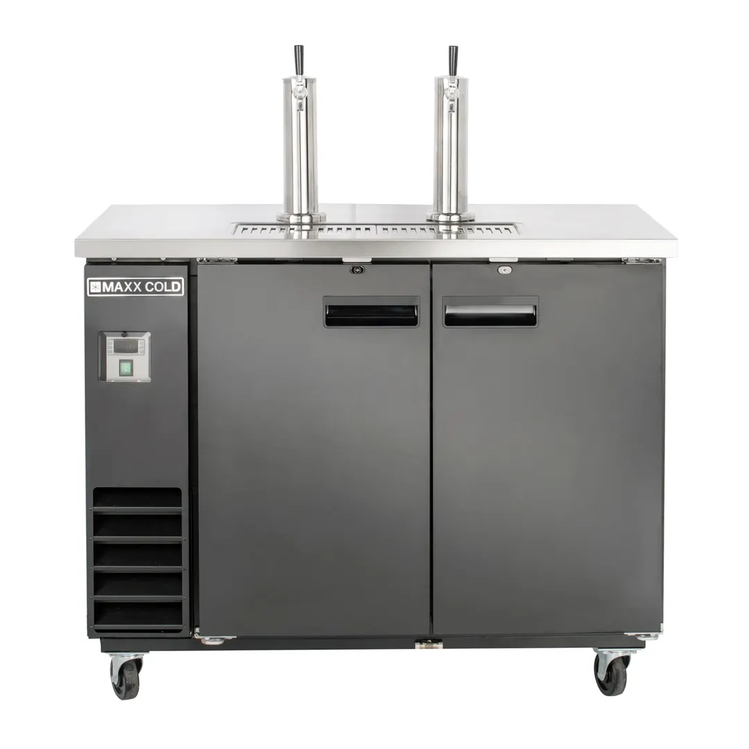 Maxx Cold MXBD48-2BHC 47" Draft Beer Cooler w/ 2 Kegs, 10.5 cu. ft., 2 Single-Tap Towers