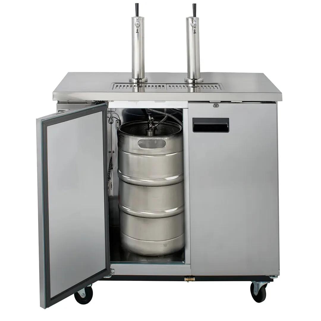 Maxx Cold MXBD48-2SHC 47" Draft Beer Cooler w/ 2 Kegs, 10.5 cu. ft., 2 Single-Tap Towers