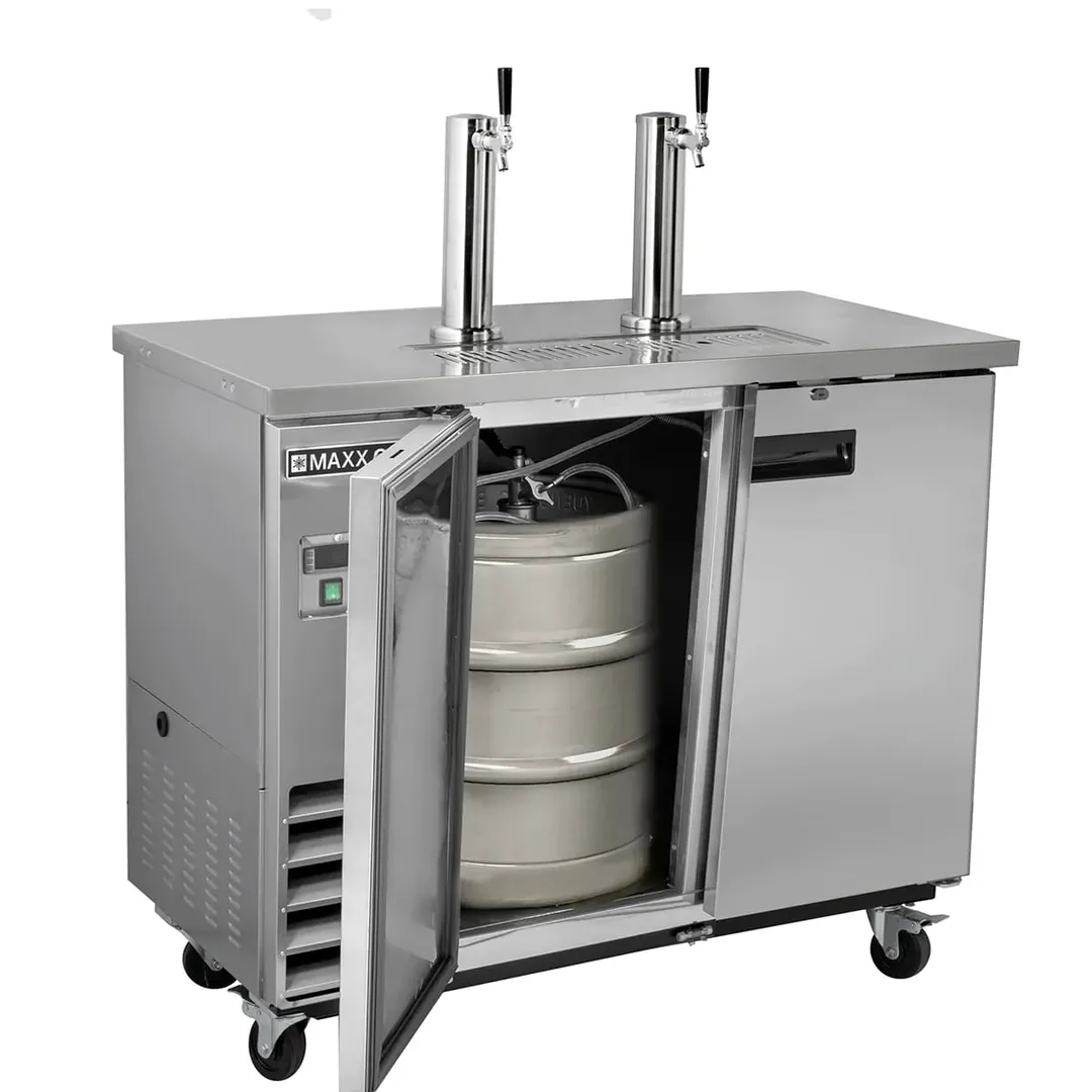 Maxx Cold MXBD48-2SHC 47" Draft Beer Cooler w/ 2 Kegs, 10.5 cu. ft., 2 Single-Tap Towers