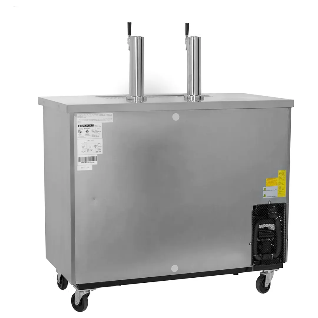 Maxx Cold MXBD48-2SHC 47" Draft Beer Cooler w/ 2 Kegs, 10.5 cu. ft., 2 Single-Tap Towers