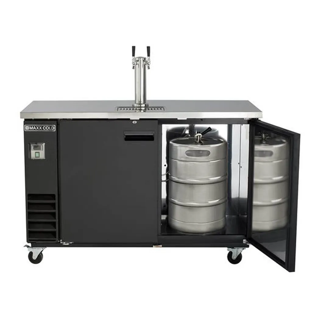 Maxx Cold MXBD60-1BHC 61" Draft Beer Cooler w/ 2 Kegs, 14.2 cu. ft., 1 Dual-Tap Tower