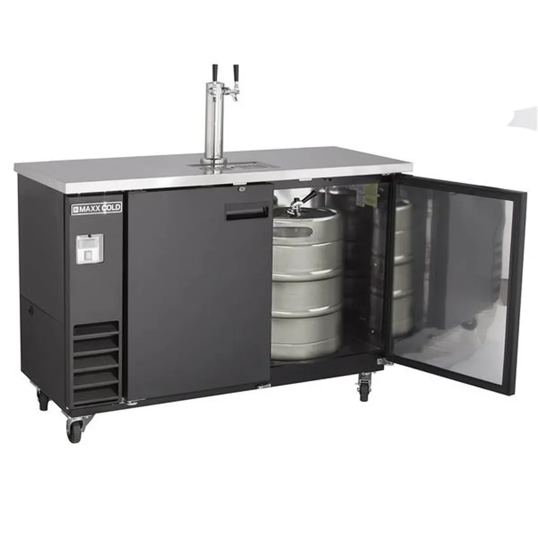 Maxx Cold MXBD60-1BHC 61" Draft Beer Cooler w/ 2 Kegs, 14.2 cu. ft., 1 Dual-Tap Tower