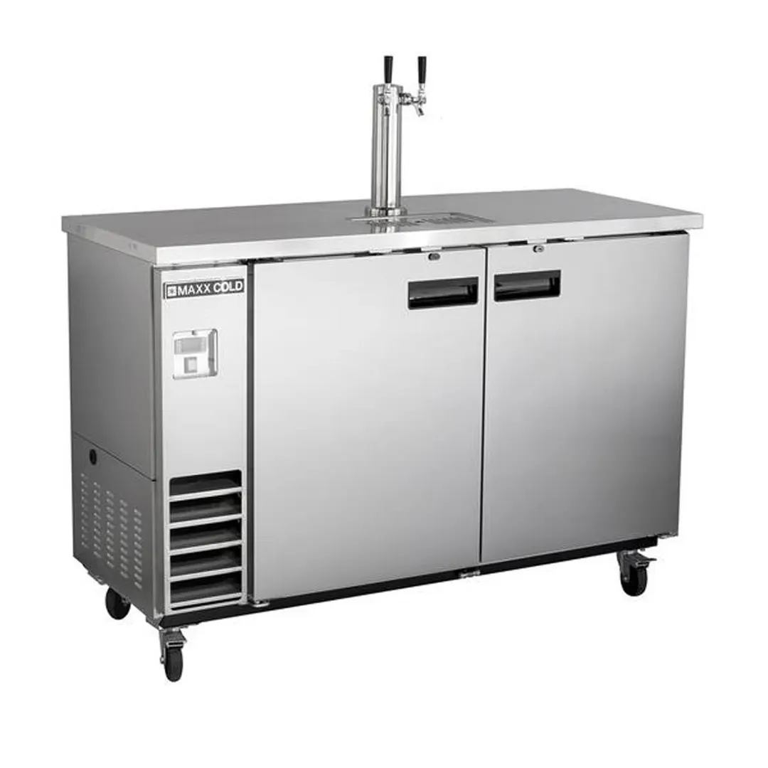 Maxx Cold MXBD60-1SHC 61" Draft Beer Cooler w/ 2 Kegs, 14.2 cu. ft., 1 Dual-Tap Tower