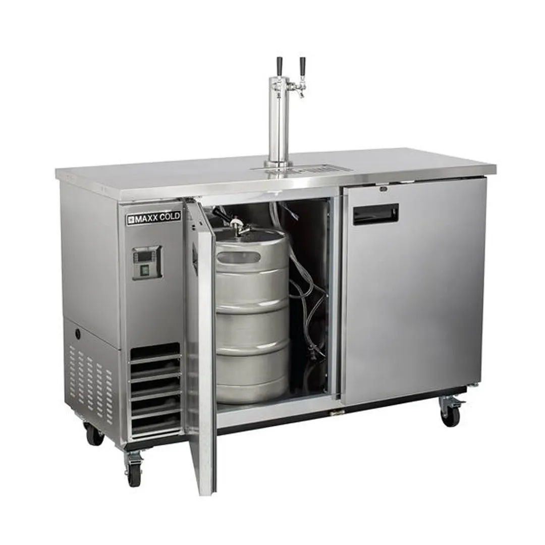 Maxx Cold MXBD60-1SHC 61" Draft Beer Cooler w/ 2 Kegs, 14.2 cu. ft., 1 Dual-Tap Tower