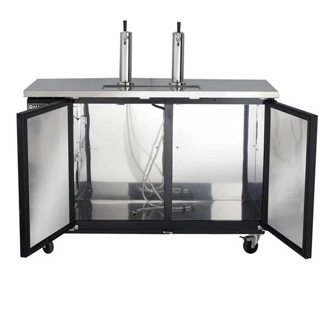 Maxx Cold MXBD60-2BHC 61" Draft Beer Cooler w/ 2 Kegs, 14.2 cu. ft., 2 Single-Tap Towers