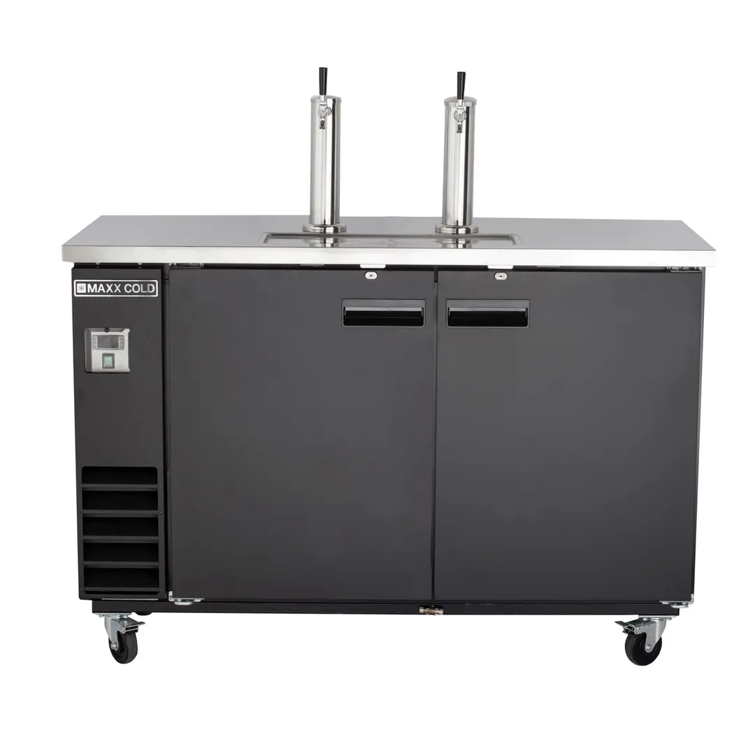 Maxx Cold MXBD60-2BHC 61" Draft Beer Cooler w/ 2 Kegs, 14.2 cu. ft., 2 Single-Tap Towers