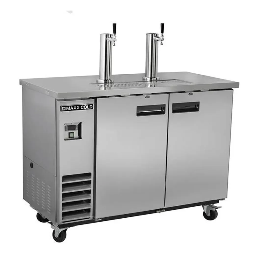 Maxx Cold MXBD60-2SHC 61" Draft Beer Cooler w/ 2 Kegs, 14.2 cu. ft., 2 Single-Tap Towers