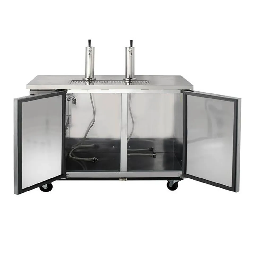 Maxx Cold MXBD60-2SHC 61" Draft Beer Cooler w/ 2 Kegs, 14.2 cu. ft., 2 Single-Tap Towers