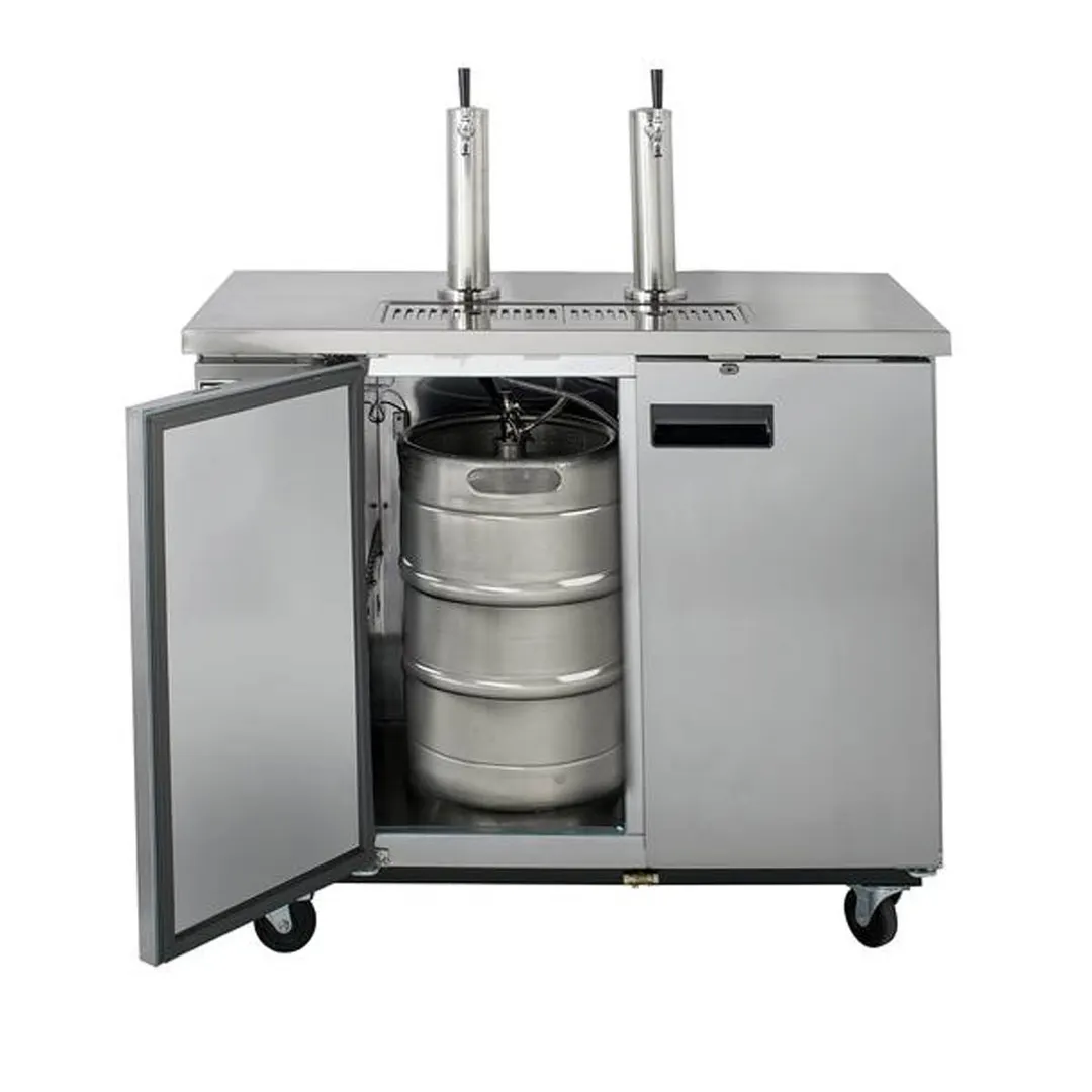 Maxx Cold MXBD60-2SHC 61" Draft Beer Cooler w/ 2 Kegs, 14.2 cu. ft., 2 Single-Tap Towers
