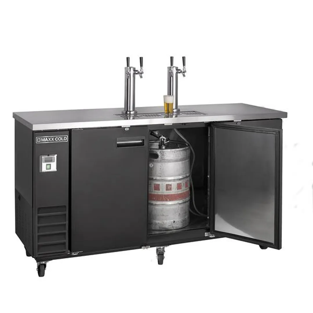 Maxx Cold MXBD72-2BHC 73" Draft Beer Cooler w/ 3 Kegs, 17.3 cu. ft., 2 Dual-Tap Towers