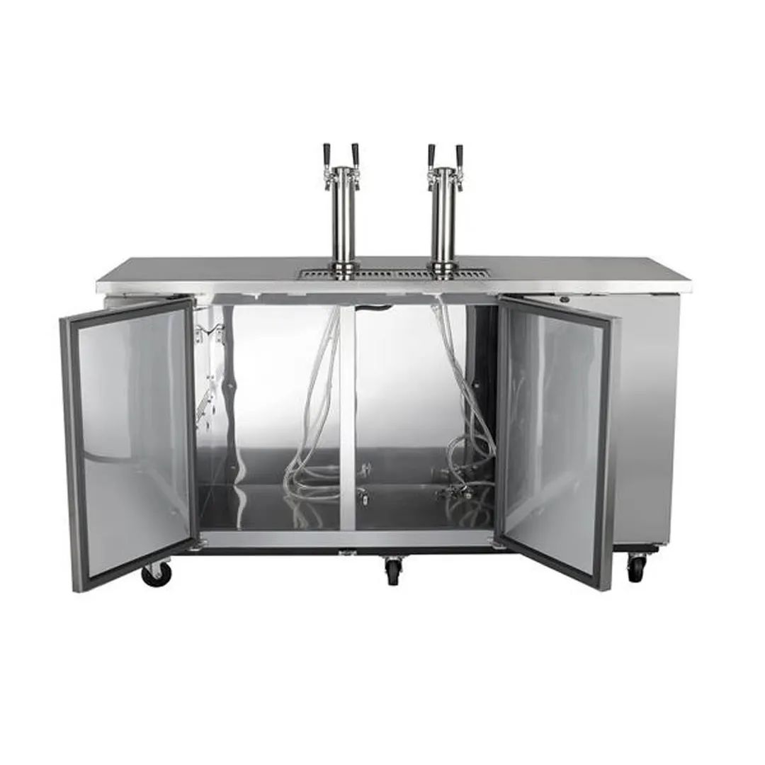 Maxx Cold MXBD72-2SHC 73" Draft Beer Cooler w/ 3 Kegs, 17.3 cu. ft., 2 Dual-Tap Towers