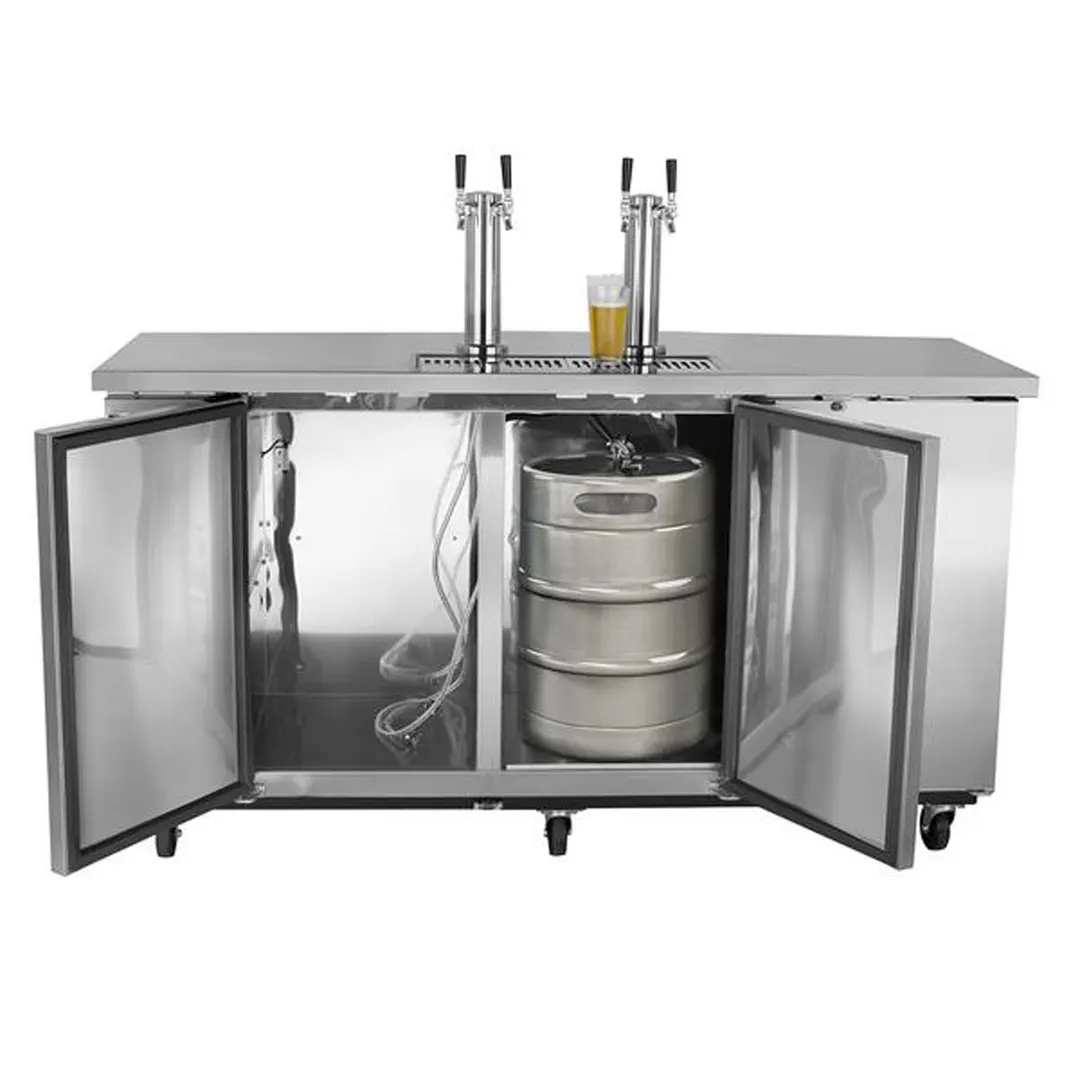 Maxx Cold MXBD72-2SHC 73" Draft Beer Cooler w/ 3 Kegs, 17.3 cu. ft., 2 Dual-Tap Towers