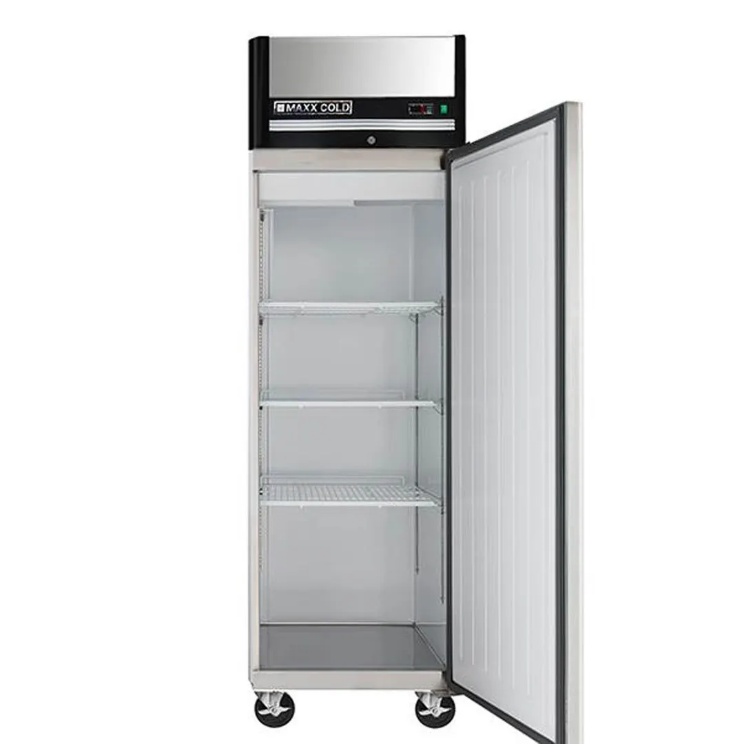 Maxx Cold MXCF-23FDHC 26.75" 1-Solid Door Reach-In Freezer, Top Mounted, 23 cu. ft., Stainless Steel Exterior