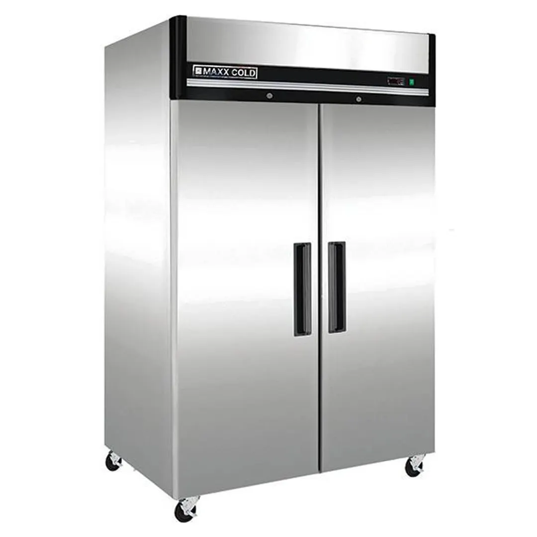 Maxx Cold MXCF-49FDHC 53.90" 2-Section Reach-In Freezer w/ 2 Solid Doors, Top Mount, 49 cu. ft., Stainless Steel