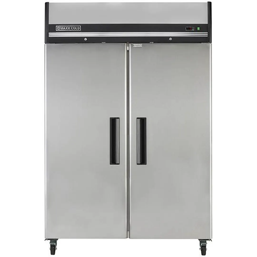 Maxx Cold MXCF-49FDHC 53.90" 2-Section Reach-In Freezer w/ 2 Solid Doors, Top Mount, 49 cu. ft., Stainless Steel