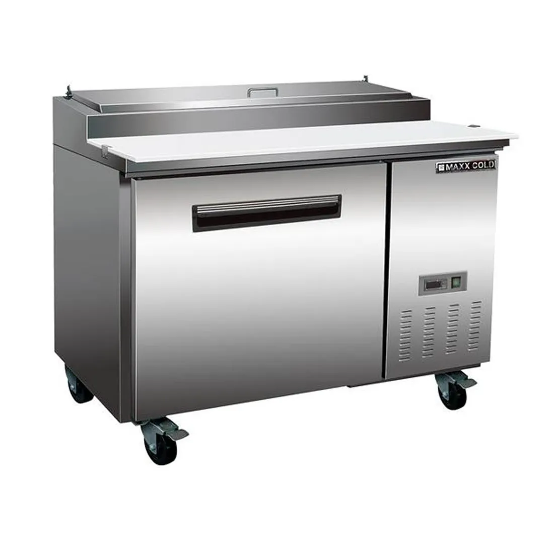 Maxx Cold MXCPP50HC 47" Refrigerated Pizza Prep Table w/ 1 Door, 12 cu. ft.